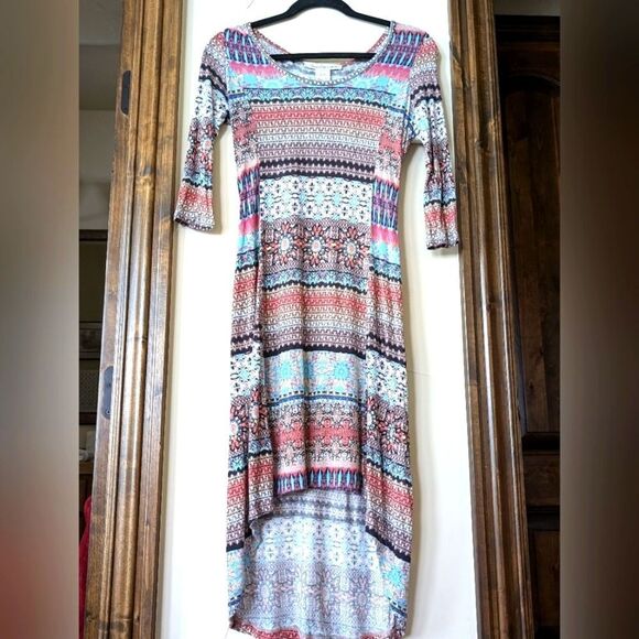 American Rag Dresses & Skirts - American rag Multicolored Mix Pattern-Midi front /Maxi back Dress